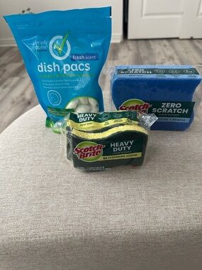 Scotch-Brite Heavy Duty Scrub Sponges - Yellow/Green blue and dishwasher  (Pack)